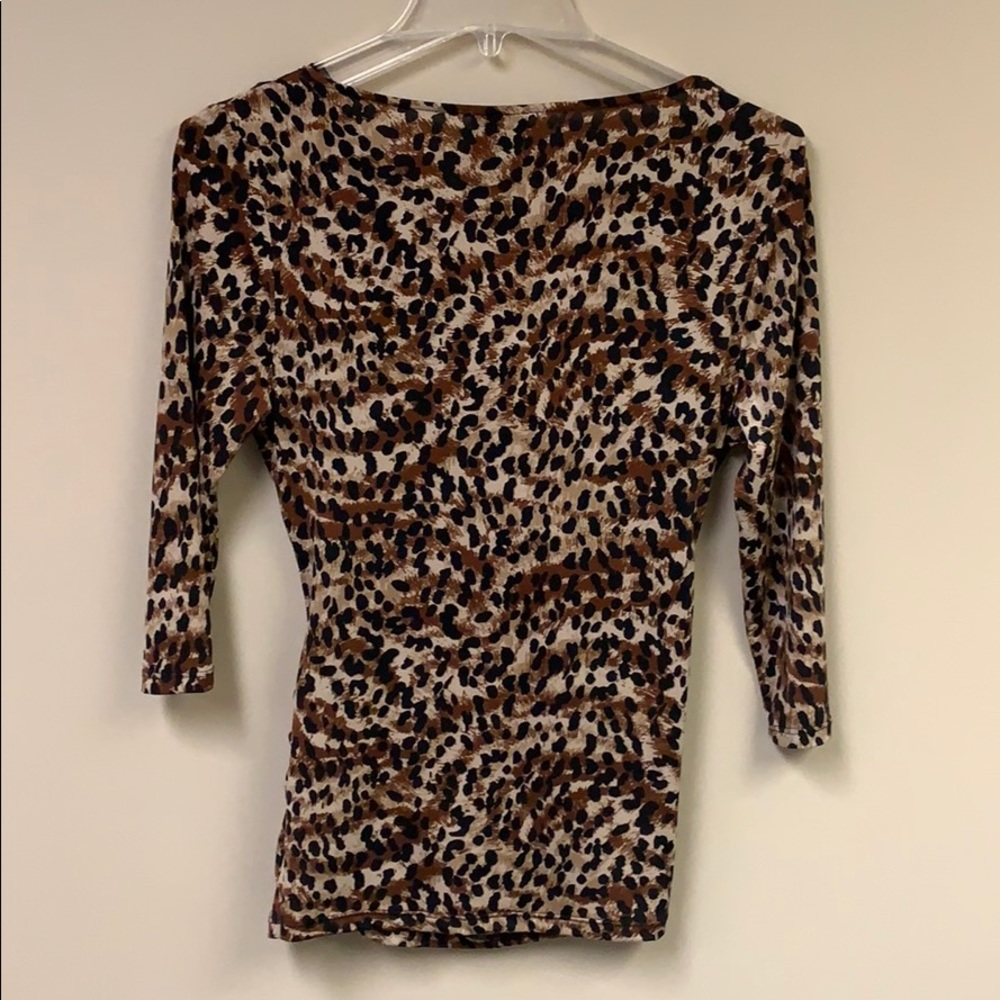 PS Ruched Animal Print Top by Worthington - Picture 4 of 7